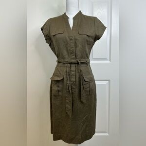 LINEN RAYON BANANA REPUBLIC SHORT SLEEVE DRESS SIZE 6